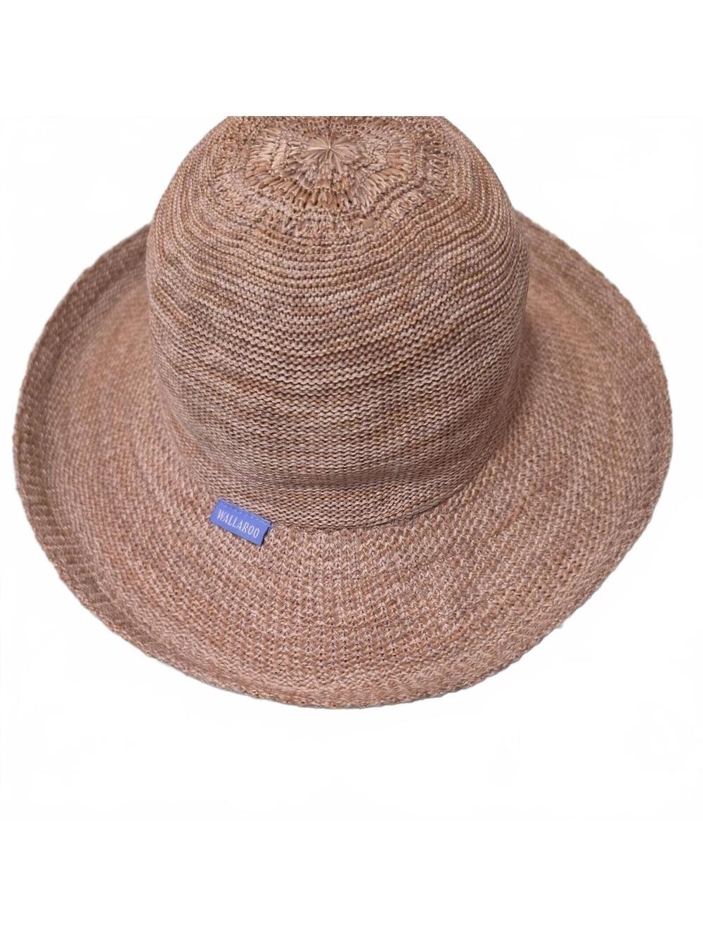 Wallaroo Hat Company Victoria Wide Brim Straw Hat Womens Brown